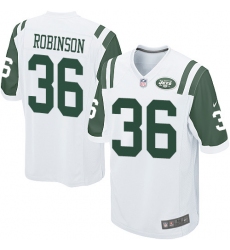Men's Nike New York Jets #36 Rashard Robinson Game White NFL Jersey