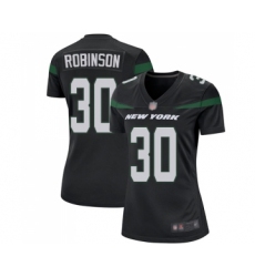 Women's New York Jets #30 Rashard Robinson Game Black Alternate Football Jersey