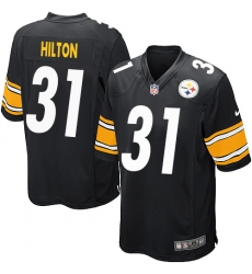 Men's Nike Pittsburgh Steelers #31 Mike Hilton Game Black Team Color NFL Jersey