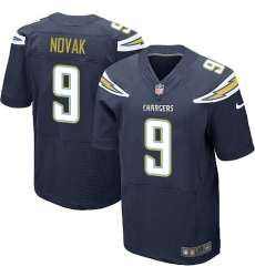 Men's Nike Los Angeles Chargers #9 Nick Novak Elite Navy Blue Team Color NFL Jersey