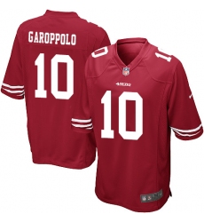 Men's Nike San Francisco 49ers #10 Jimmy Garoppolo Game Red Team Color NFL Jersey