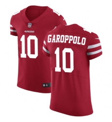 Men's Nike San Francisco 49ers #10 Jimmy Garoppolo Red Team Color Vapor Untouchable Elite Player NFL Jersey