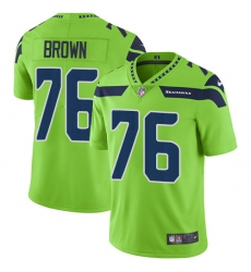 Men's Nike Seattle Seahawks #76 Duane Brown Elite Green Rush Vapor Untouchable NFL Jersey