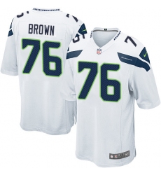 Men's Nike Seattle Seahawks #76 Duane Brown Game White NFL Jersey