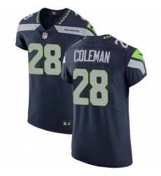 Men's Nike Seattle Seahawks #28 Justin Coleman Navy Blue Team Color Vapor Untouchable Elite Player NFL Jersey