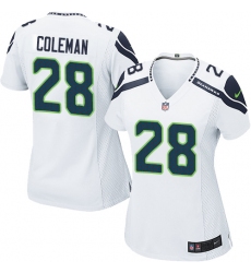 Women's Nike Seattle Seahawks #28 Justin Coleman Game White NFL Jersey