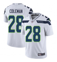 Youth Nike Seattle Seahawks #28 Justin Coleman White Vapor Untouchable Elite Player NFL Jersey