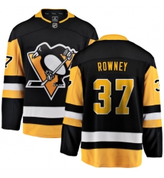 Men's Pittsburgh Penguins #37 Carter Rowney Fanatics Branded Black Home Breakaway NHL Jersey