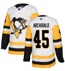 Women's Adidas Pittsburgh Penguins #45 Josh Archibald Authentic White Away NHL Jersey