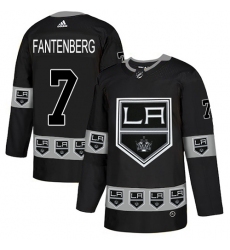 Men's Adidas Los Angeles Kings #7 Oscar Fantenberg Authentic Black Team Logo Fashion NHL Jersey