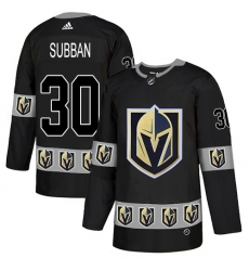 Men's Adidas Vegas Golden Knights #30 Malcolm Subban Authentic Black Team Logo Fashion NHL Jersey