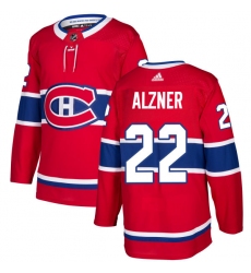 Men's Adidas Montreal Canadiens #22 Karl Alzner Premier Red Home NHL Jersey