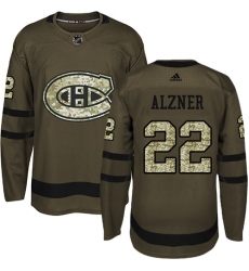 Youth Adidas Montreal Canadiens #22 Karl Alzner Authentic Green Salute to Service NHL Jersey