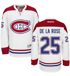 Men's Reebok Montreal Canadiens #25 Jacob de la Rose Authentic White Away NHL Jersey