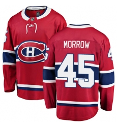 Men's Montreal Canadiens #45 Joe Morrow Authentic Red Home Fanatics Branded Breakaway NHL Jersey