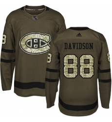 Youth Adidas Montreal Canadiens #88 Brandon Davidson Premier Green Salute to Service NHL Jersey