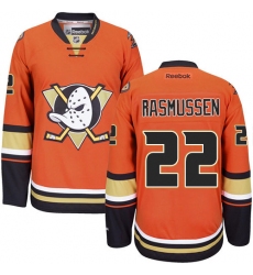 Youth Reebok Anaheim Ducks #22 Dennis Rasmussen Premier Orange Third NHL Jersey