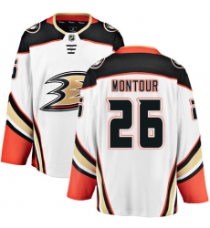 Men's Anaheim Ducks #26 Brandon Montour Fanatics Branded White Away Breakaway NHL Jersey