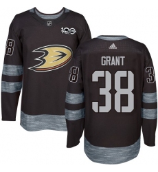 Men's Adidas Anaheim Ducks #38 Derek Grant Premier Black 1917-2017 100th Anniversary NHL Jersey