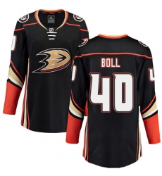 Women's Anaheim Ducks #40 Jared Boll Fanatics Branded Black Home Breakaway NHL Jersey