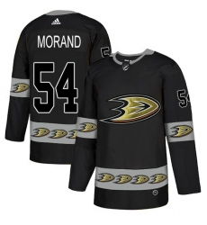 Men's Adidas Anaheim Ducks #54 Antoine Morand Premier Black Team Logo Fashion NHL Jersey