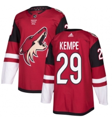 Youth Adidas Arizona Coyotes #29 Mario Kempe Premier Burgundy Red Home NHL Jersey