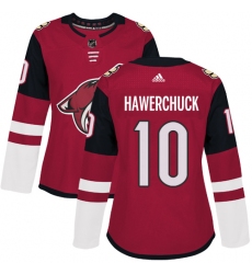 Women's Adidas Arizona Coyotes #10 Dale Hawerchuck Authentic Burgundy Red Home NHL Jersey