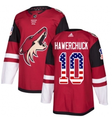 Youth Adidas Arizona Coyotes #10 Dale Hawerchuck Authentic Red USA Flag Fashion NHL Jersey