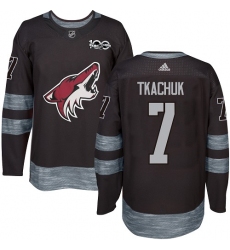 Men's Adidas Arizona Coyotes #7 Keith Tkachuk Premier Black 1917-2017 100th Anniversary NHL Jersey