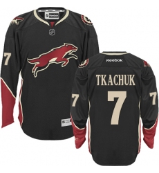 Women's Reebok Arizona Coyotes #7 Keith Tkachuk Premier Black Third NHL Jersey
