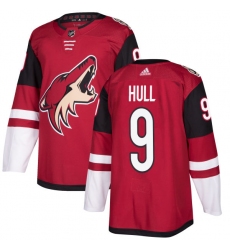 Youth Adidas Arizona Coyotes #9 Bobby Hull Premier Burgundy Red Home NHL Jersey