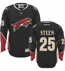 Men's Reebok Arizona Coyotes #25 Thomas Steen Premier Black Third NHL Jersey