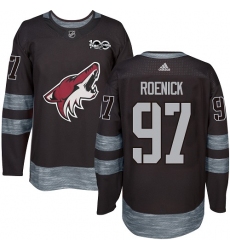 Men's Adidas Arizona Coyotes #97 Jeremy Roenick Premier Black 1917-2017 100th Anniversary NHL Jersey