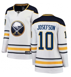 Women's Buffalo Sabres #10 Jacob Josefson Fanatics Branded White Away Breakaway NHL Jersey