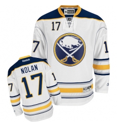 Men's Reebok Buffalo Sabres #17 Jordan Nolan Authentic White Away NHL Jersey
