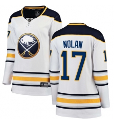 Women's Buffalo Sabres #17 Jordan Nolan Fanatics Branded White Away Breakaway NHL Jersey
