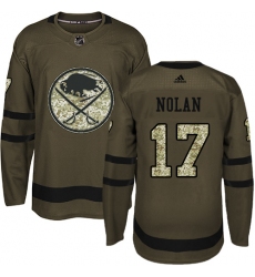 Youth Adidas Buffalo Sabres #17 Jordan Nolan Premier Green Salute to Service NHL Jersey