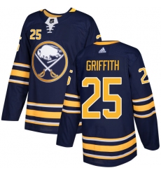 Men's Adidas Buffalo Sabres #25 Seth Griffith Authentic Navy Blue Home NHL Jersey