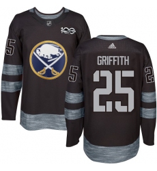 Men's Adidas Buffalo Sabres #25 Seth Griffith Premier Black 1917-2017 100th Anniversary NHL Jersey