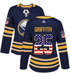 Women's Adidas Buffalo Sabres #25 Seth Griffith Authentic Navy Blue USA Flag Fashion NHL Jersey