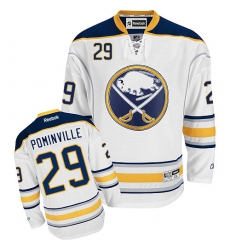 Women's Reebok Buffalo Sabres #29 Jason Pominville Authentic White Away NHL Jersey