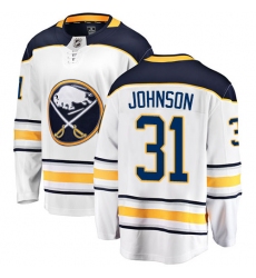 Men's Buffalo Sabres #31 Chad Johnson Fanatics Branded White Away Breakaway NHL Jersey
