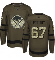 Men's Adidas Buffalo Sabres #67 Benoit Pouliot Premier Green Salute to Service NHL Jersey