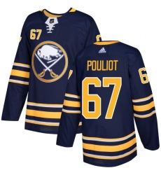 Youth Adidas Buffalo Sabres #67 Benoit Pouliot Authentic Navy Blue Home NHL Jersey