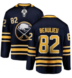 Men's Buffalo Sabres #82 Nathan Beaulieu Fanatics Branded Navy Blue Home Breakaway NHL Jersey