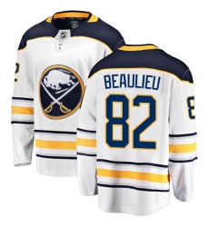 Youth Buffalo Sabres #82 Nathan Beaulieu Fanatics Branded White Away Breakaway NHL Jersey