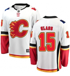 Youth Calgary Flames #15 Tanner Glass Fanatics Branded White Away Breakaway NHL Jersey