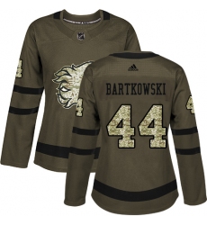 Women's Reebok Calgary Flames #44 Matt Bartkowski Authentic Green Salute to Service NHL Jersey