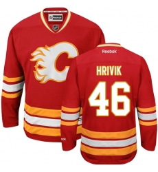 Youth Reebok Calgary Flames #46 Marek Hrivik Premier Red Third NHL Jersey