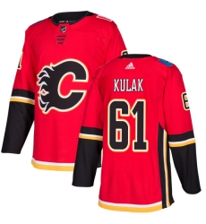 Men's Adidas Calgary Flames #61 Brett Kulak Premier Red Home NHL Jersey